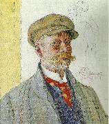 Carl Larsson sjalvportratt-sjalvportratt med kung domalde Sweden oil painting artist